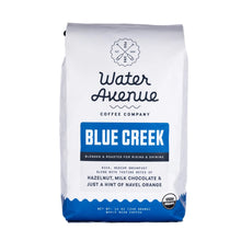 Load image into Gallery viewer, Water Avenue Coffee Company Blue Creek coffee bag on a white background